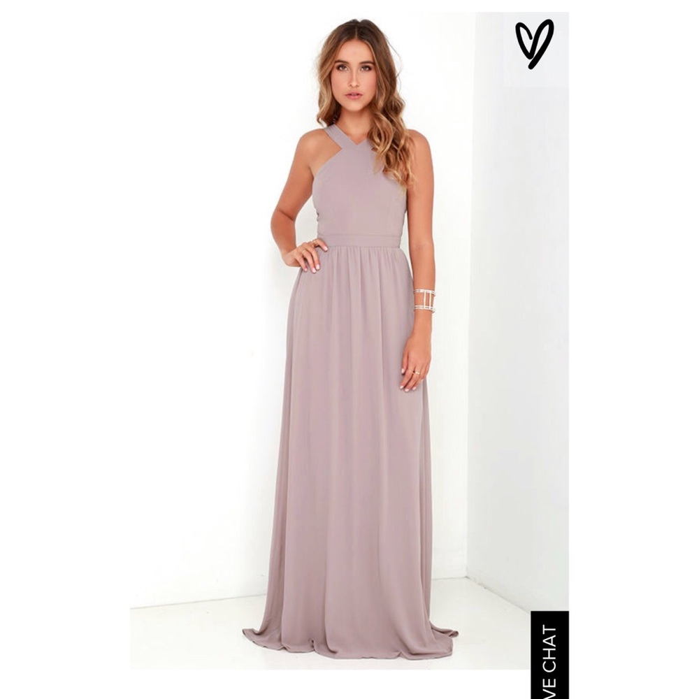 Long taupe dress